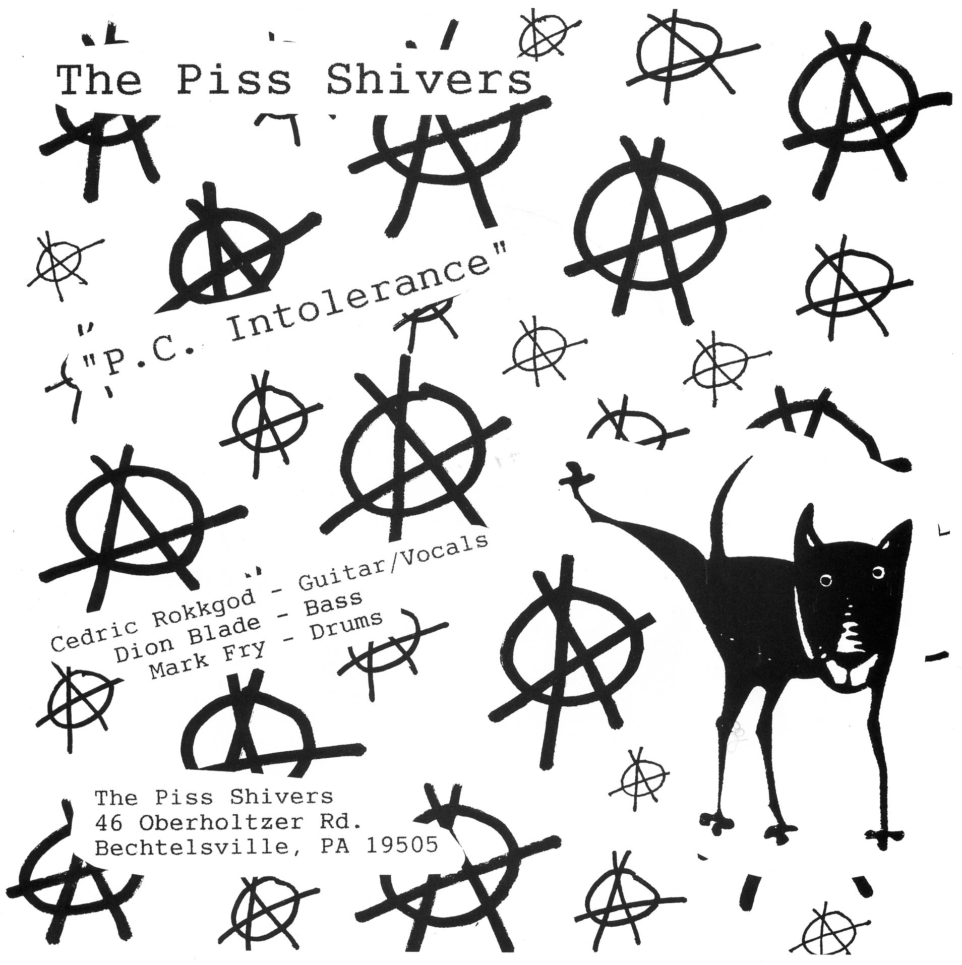 Piss Shivers lyric sheet